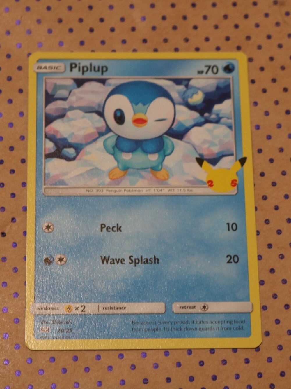 Piplup 20/25 Pokemon Card (2021)